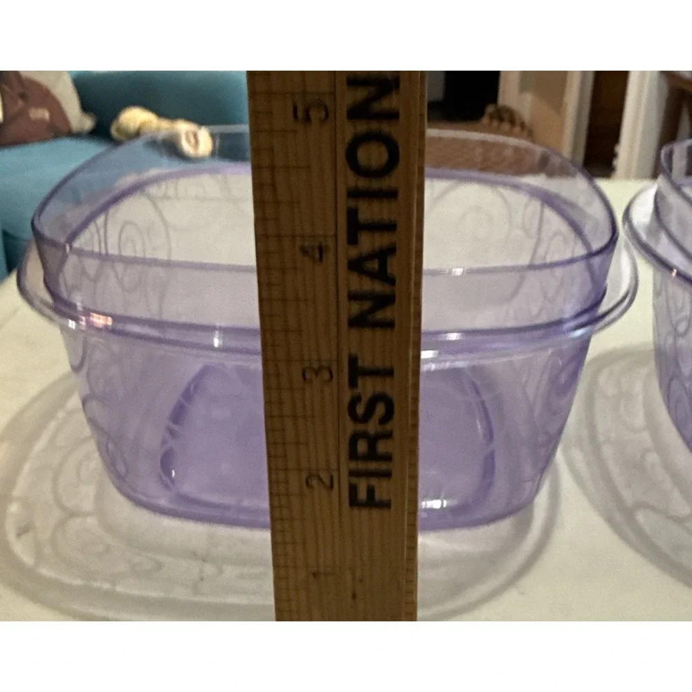 Rubbermaid Premier Purple Swirl 4x6 Container With Lids Food Storage Lot 2